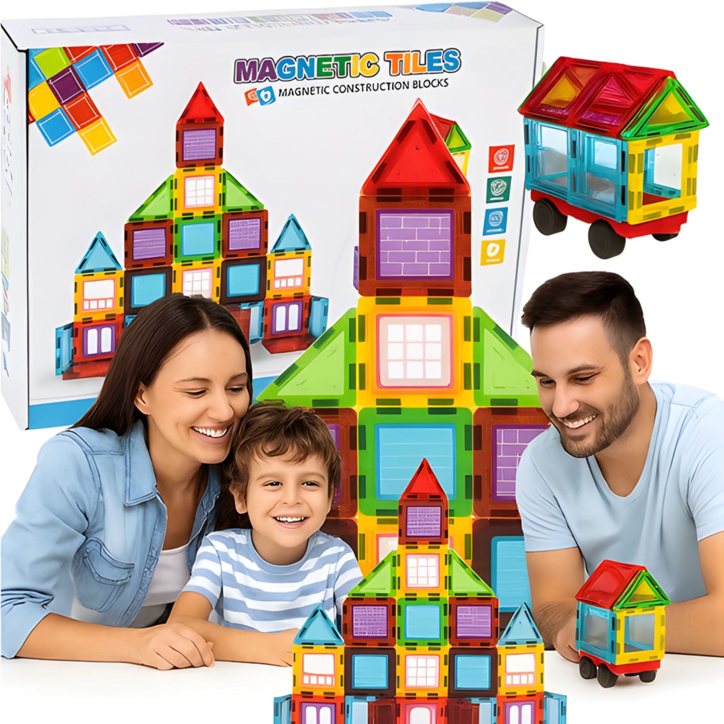 Klocki Magnetyczne Konstrukcyjne 3D 45 elementów